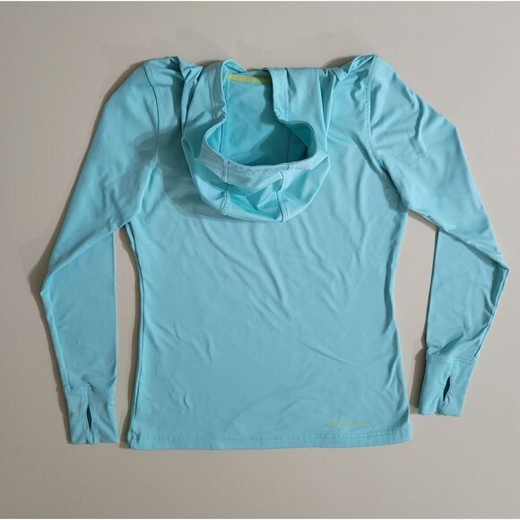 Under Armour Women's ColdGear Fitted Aqua Hooded Long Sleeve Top - Picture 14 of 14